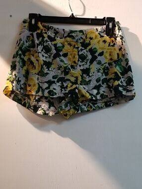 ASOS Yellow & Green Floral Layered Skort Shorts